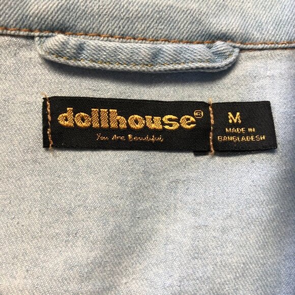 Dollhouse Light Wash Denim Jean Jacket Size Med - Picture 5 of 11